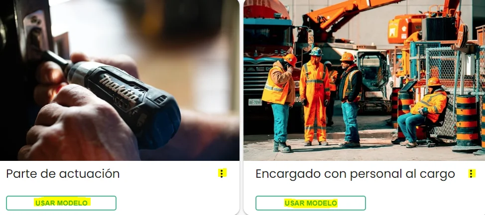 Cómo escoger un modelo de parte de trabajo en la galería