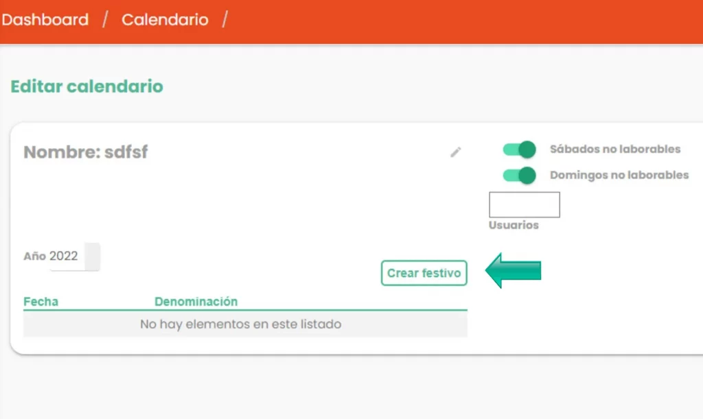 crear festivo
