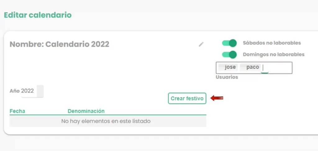 crear festivo calendario crear festivo