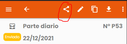 boton app compartir parte de trabajo digital en edicion