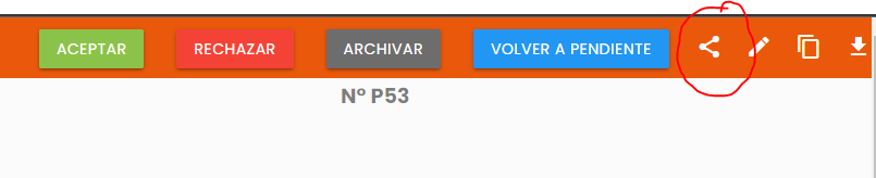 boton web compartir parte de trabajo digital en edicion