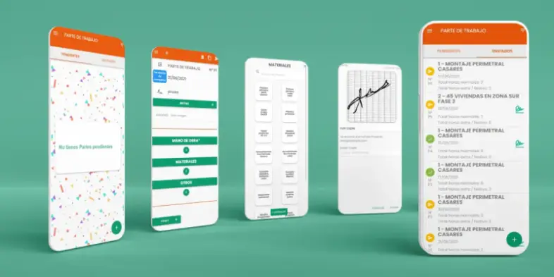 Capturas de pantalla app itcons partes de trabajo Capturas de pantalla de la aplicación itcons partes de trabajo