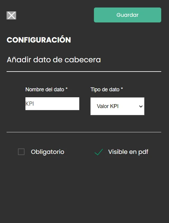 dato de tipo valor kpi