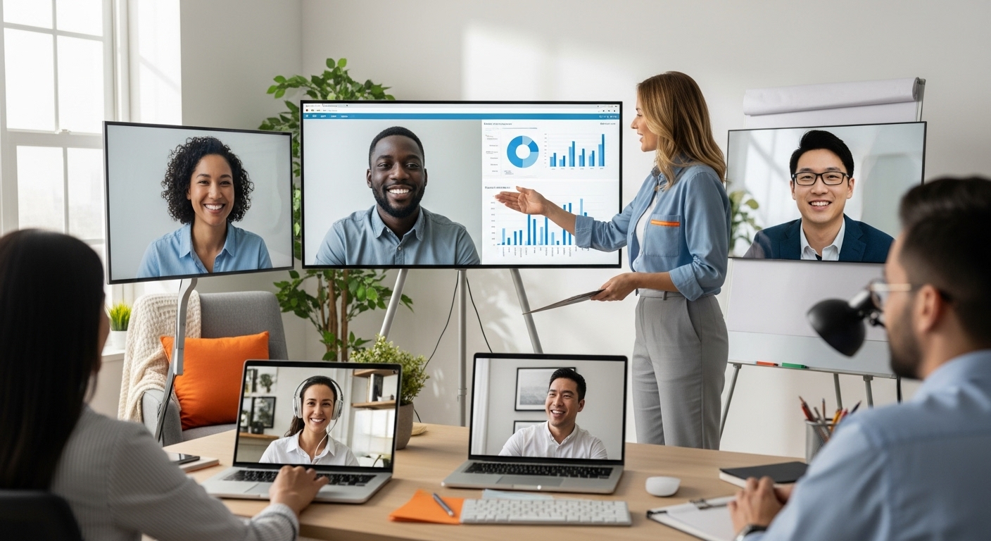 gestión de equipos remotos oficina equipo