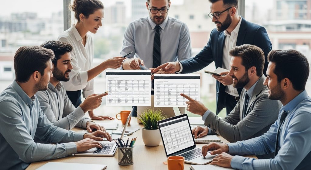 colaboración oficina datos estructurados