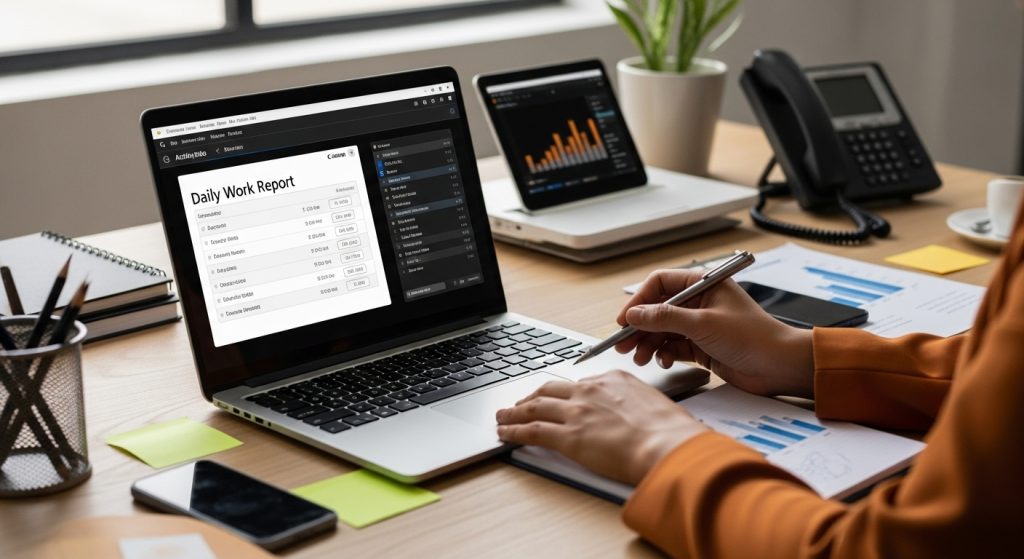reporte de trabajo diario oficina