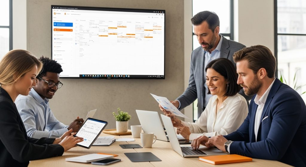 control de ausencias, oficina moderna, recursos humanos