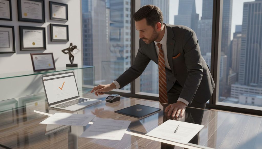 Firma digital en entorno profesional moderno